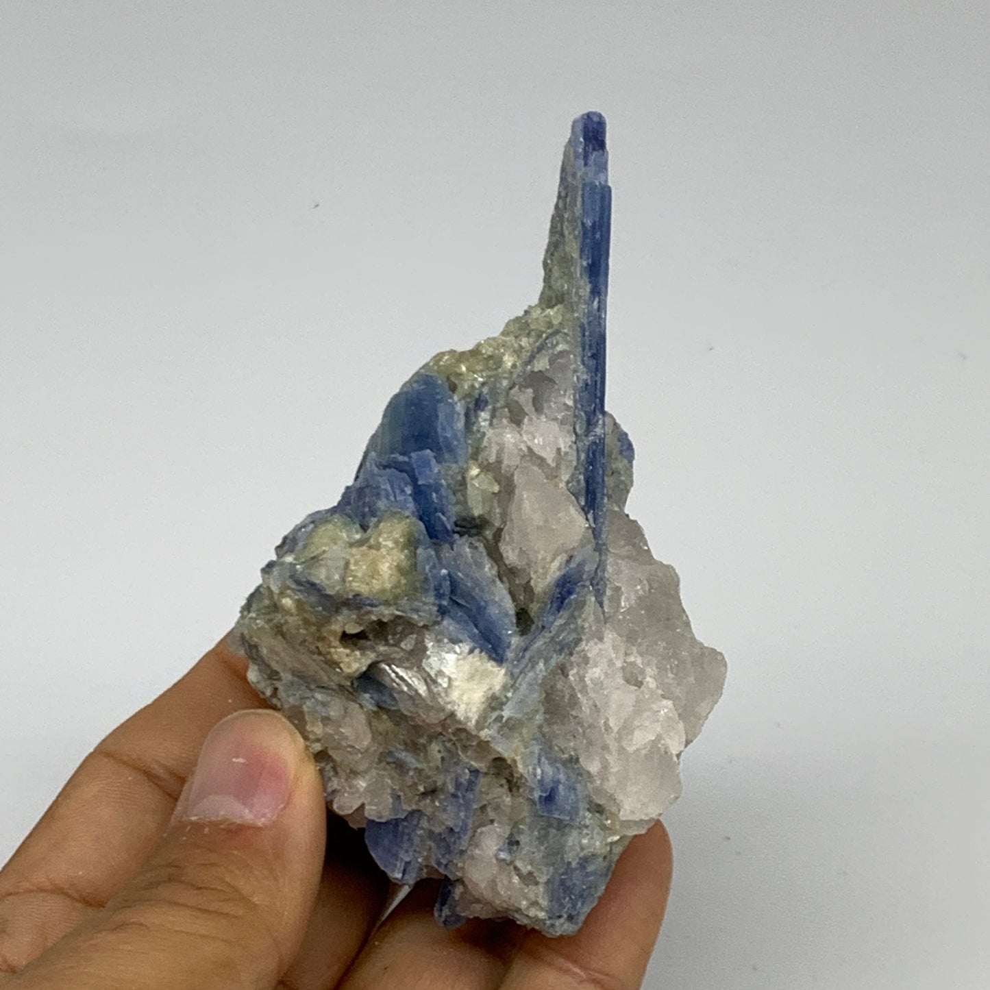 168.1g, 3.7"x2"x1.7", Rough Raw Blue Kyanite Chunk Mineral @Brazil, B32853