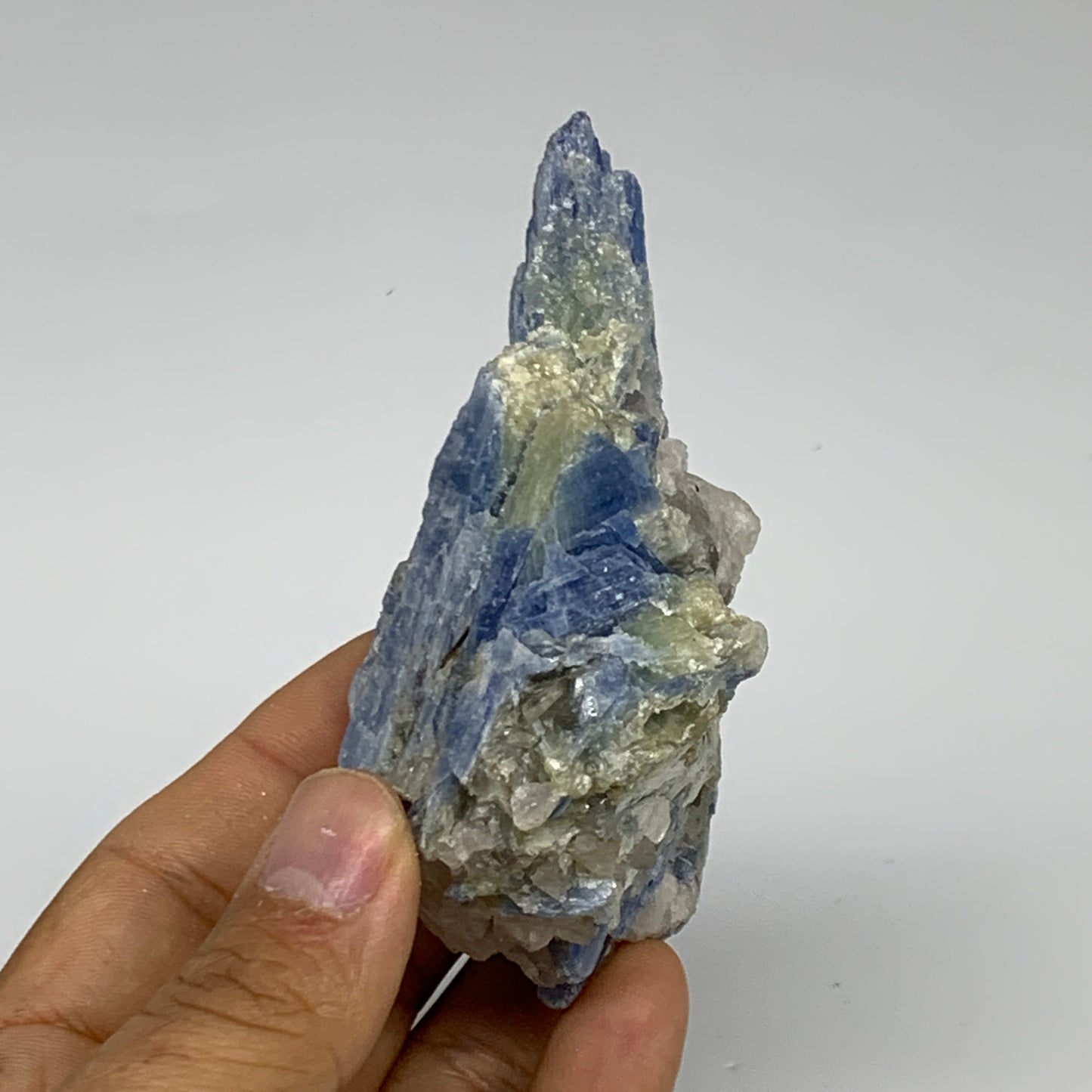168.1g, 3.7"x2"x1.7", Rough Raw Blue Kyanite Chunk Mineral @Brazil, B32853