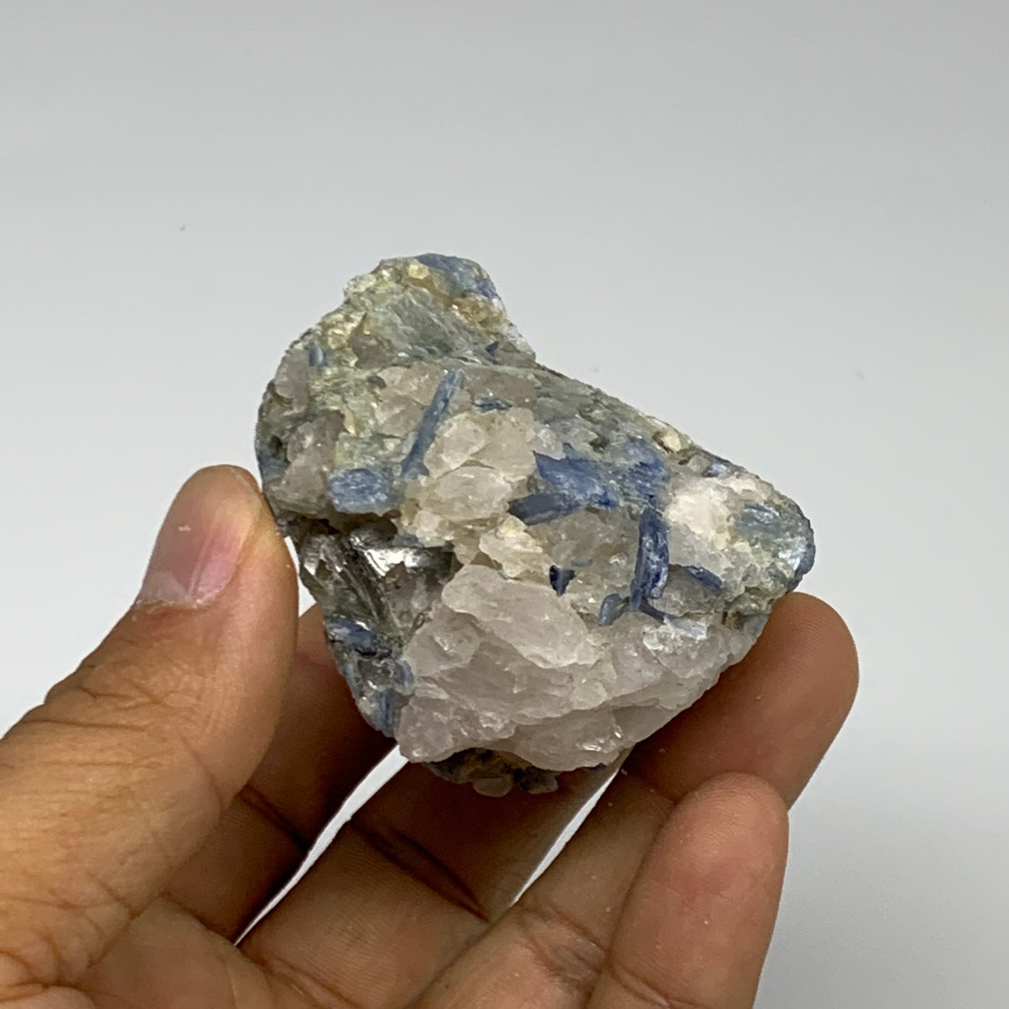 168.1g, 3.7"x2"x1.7", Rough Raw Blue Kyanite Chunk Mineral @Brazil, B32853