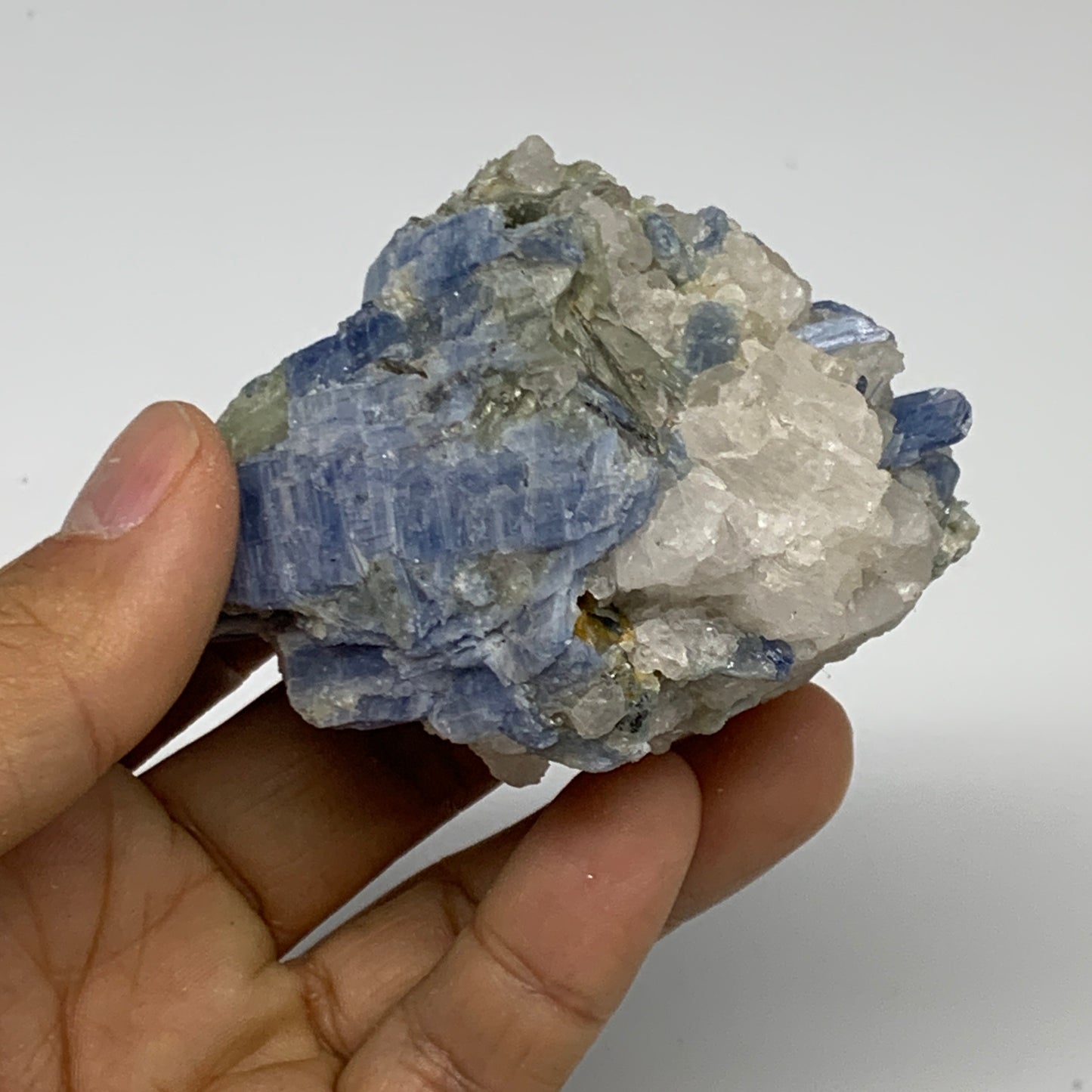 168.1g, 3.7"x2"x1.7", Rough Raw Blue Kyanite Chunk Mineral @Brazil, B32853