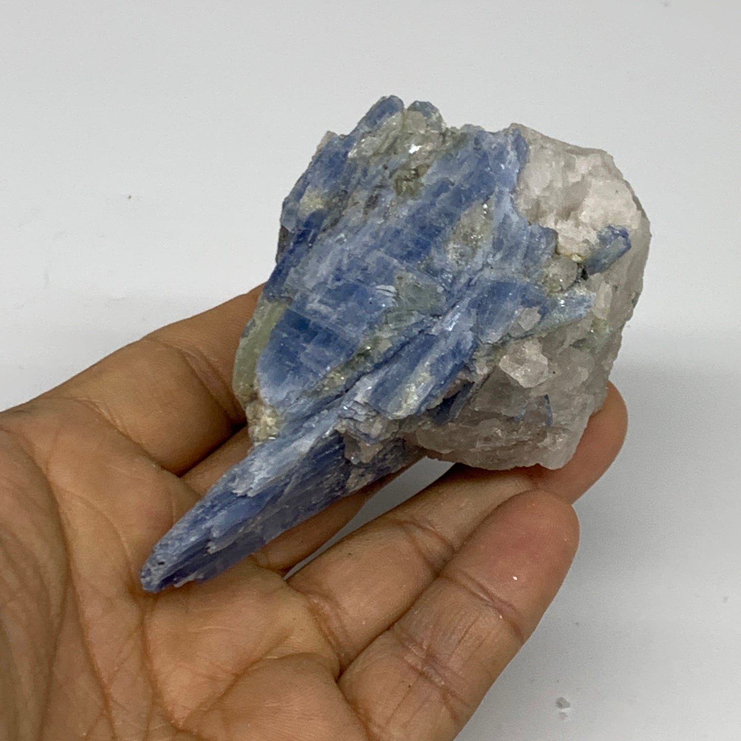 168.1g, 3.7"x2"x1.7", Rough Raw Blue Kyanite Chunk Mineral @Brazil, B32853