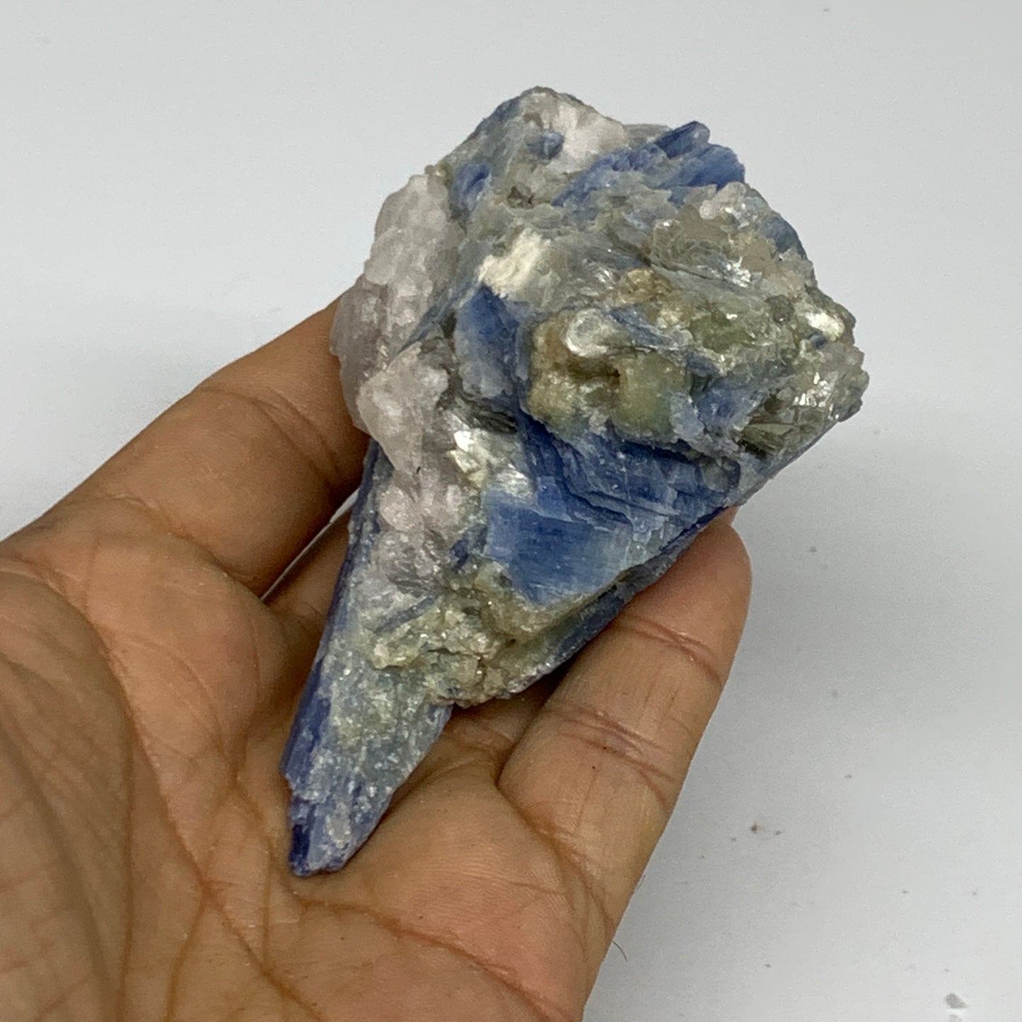 168.1g, 3.7"x2"x1.7", Rough Raw Blue Kyanite Chunk Mineral @Brazil, B32853