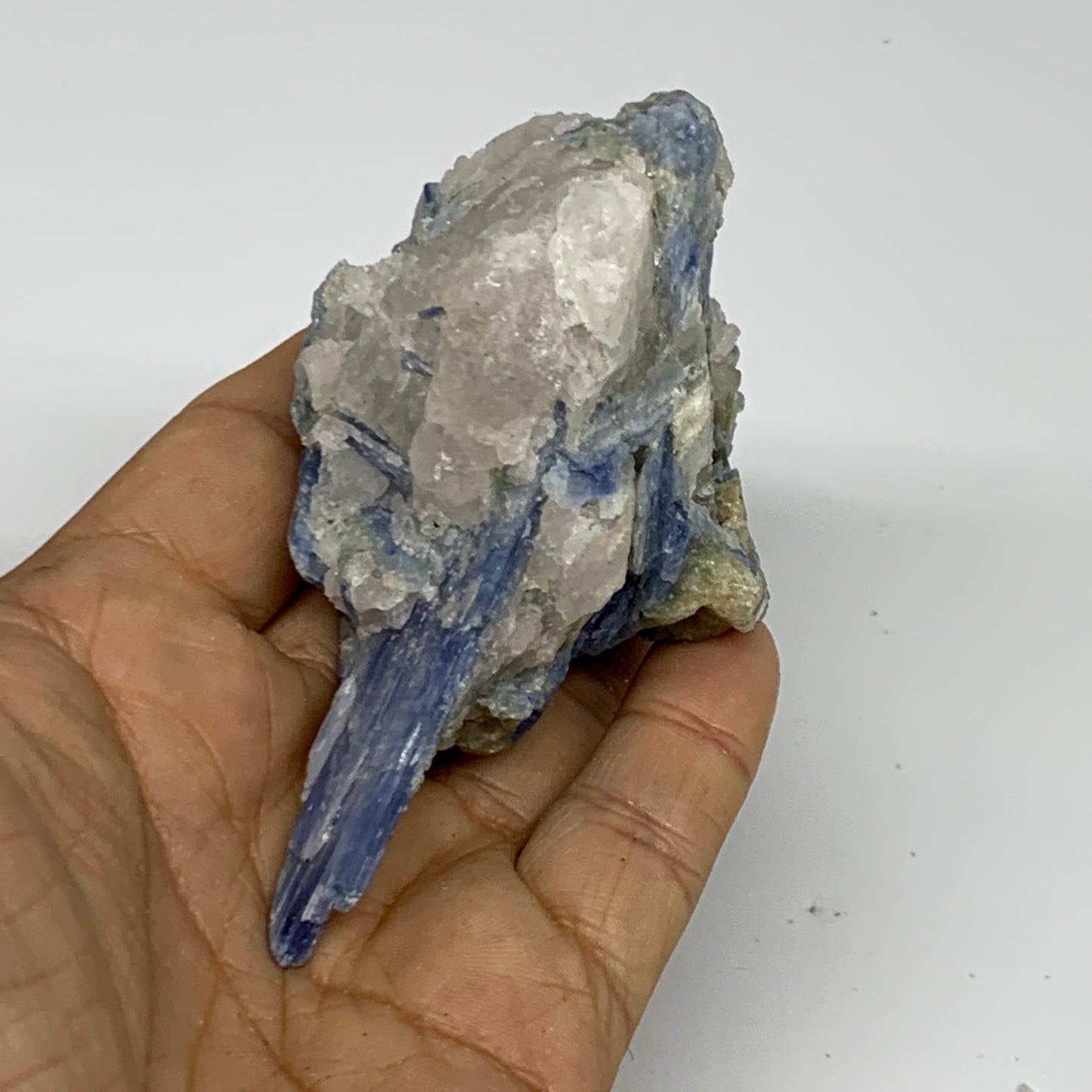 168.1g, 3.7"x2"x1.7", Rough Raw Blue Kyanite Chunk Mineral @Brazil, B32853