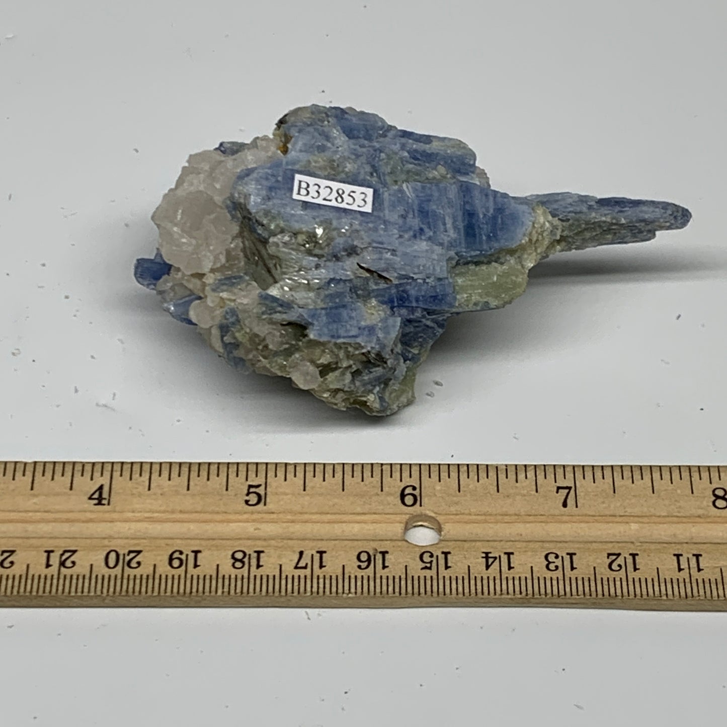 168.1g, 3.7"x2"x1.7", Rough Raw Blue Kyanite Chunk Mineral @Brazil, B32853