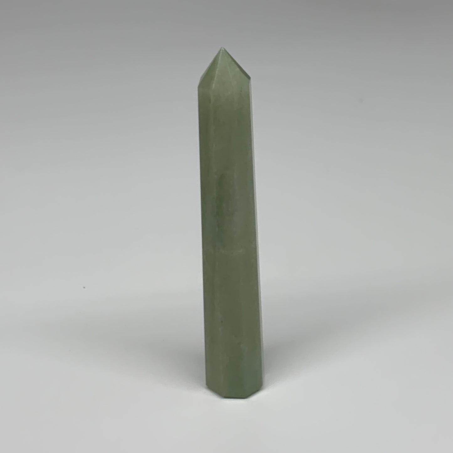 78.1g, 4.8"x0.8", Green Aventurine Tower Obelisk Point Crystal @India,B31544