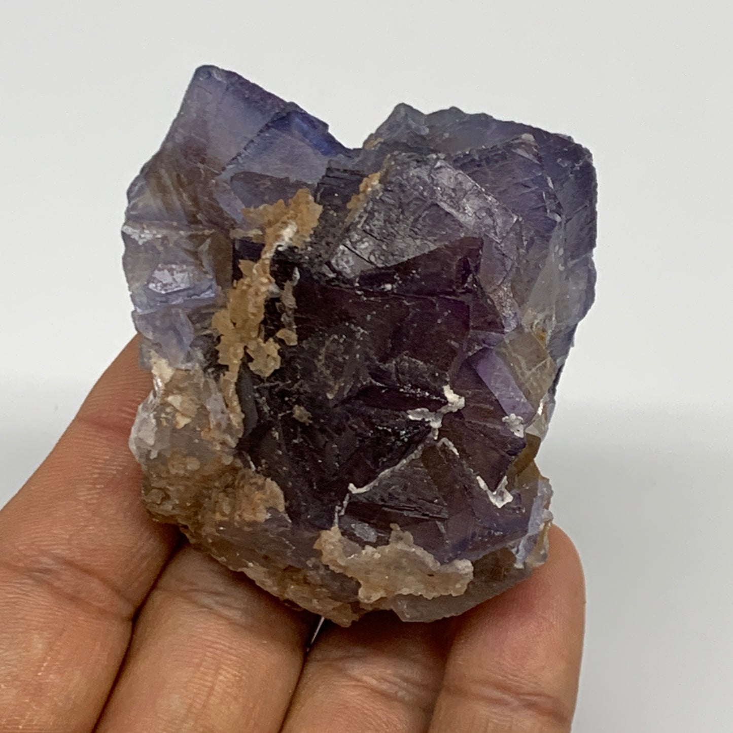 170.8g,2.5"x2.3"x1.5",Purple Fluorite Crystal Mineral Specimen @Pakistan,B27699