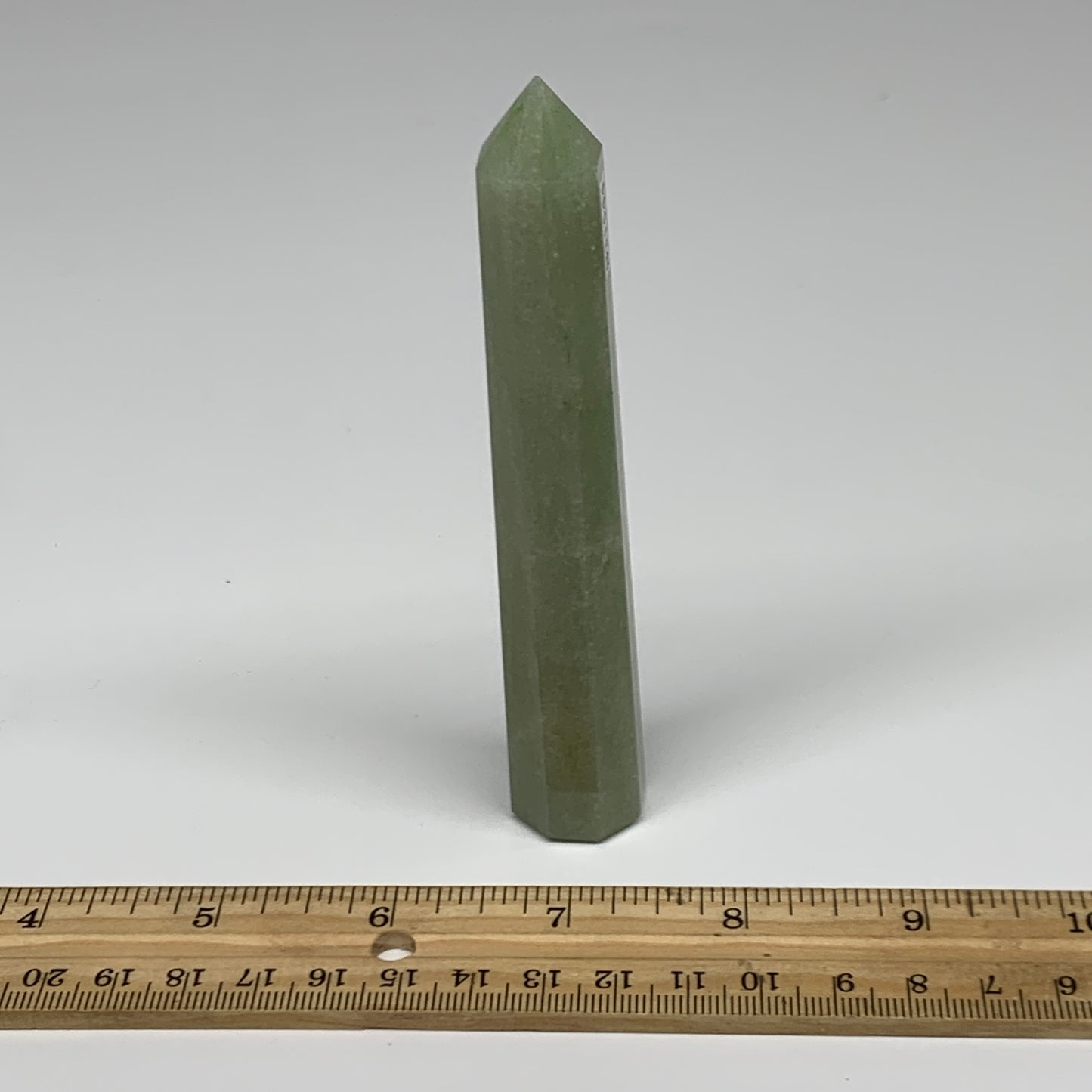 78.1g, 4.8"x0.8", Green Aventurine Tower Obelisk Point Crystal @India,B31544
