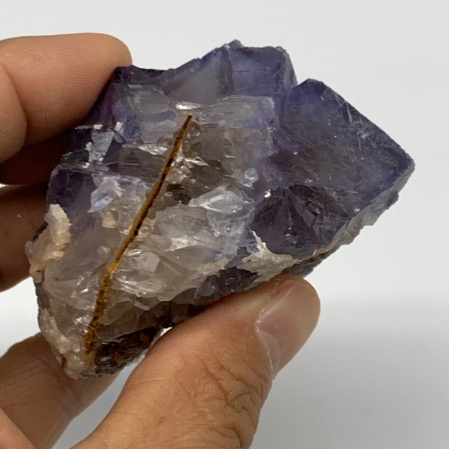 170.8g,2.5"x2.3"x1.5",Purple Fluorite Crystal Mineral Specimen @Pakistan,B27699