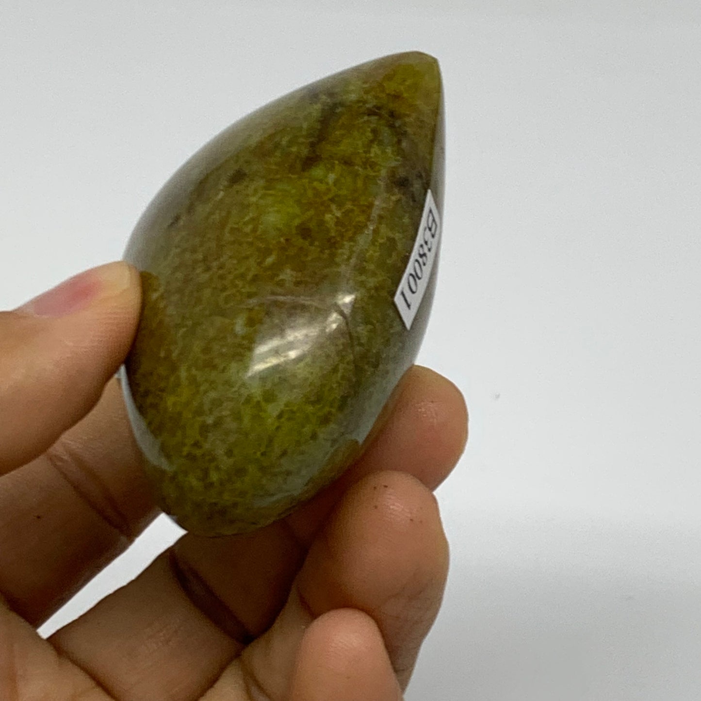 0.22 lbs, 2.2"x2.5"x1.2", Green Opal Heart Polished Gemstone Crystal, B38001