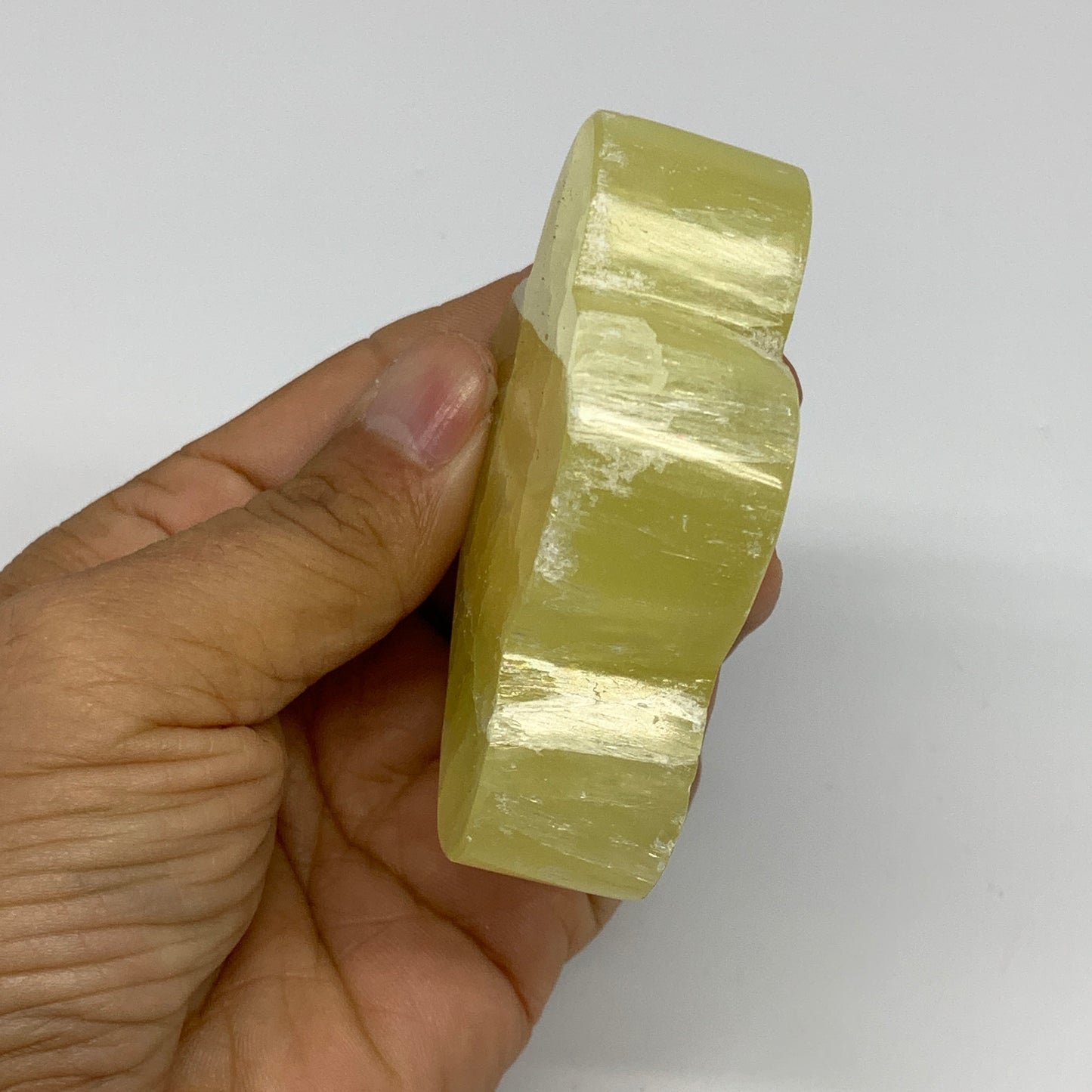 162.5g, 2.7"x1.9"x0.8", Lemon Calcite Cloud Crystal Polished @Pakistan, B30707