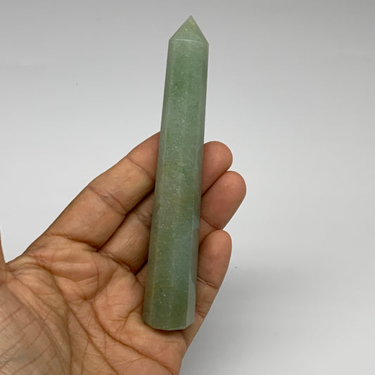70.3g, 4.8"x0.7", Green Aventurine Tower Obelisk Point Crystal @India,B31546