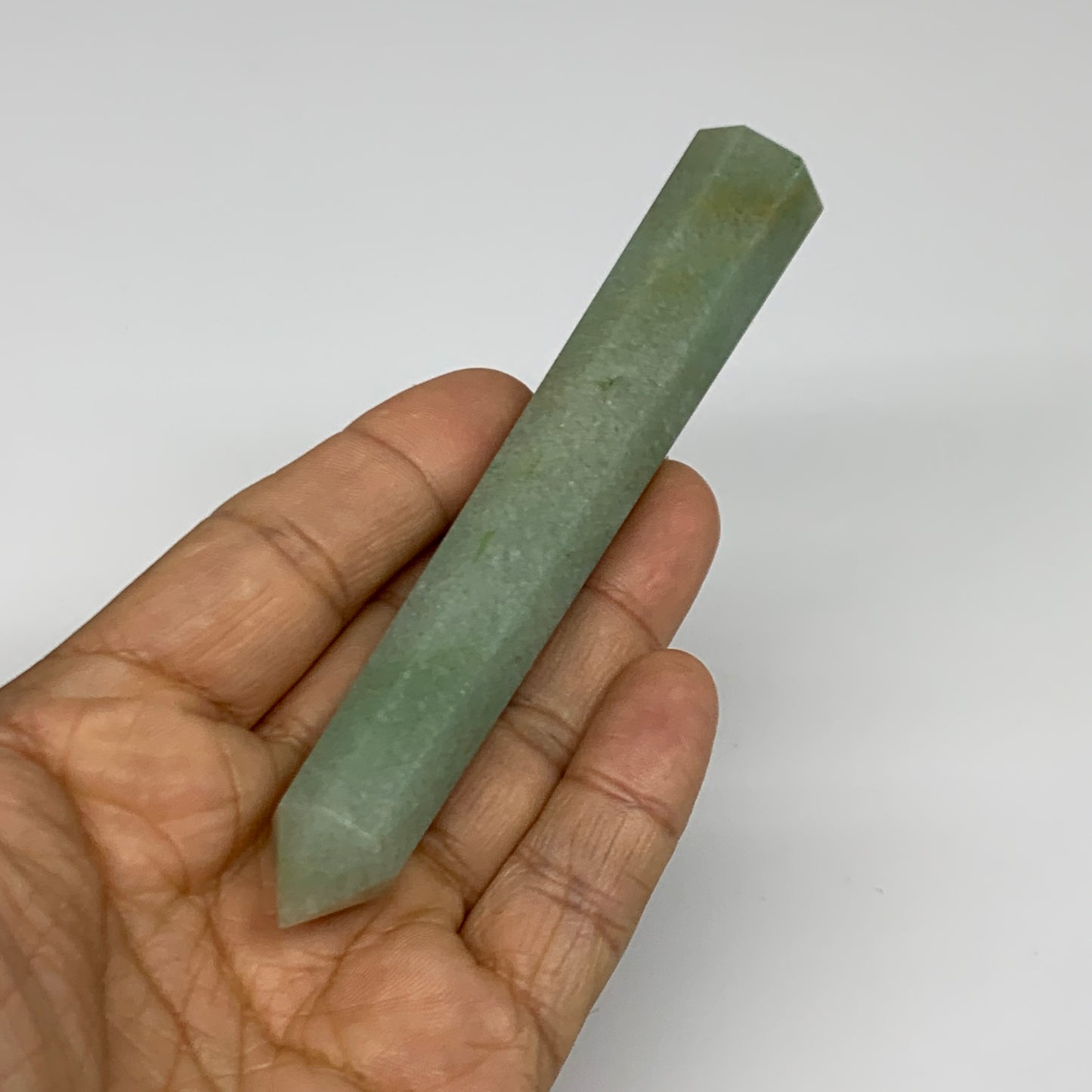 70.3g, 4.8"x0.7", Green Aventurine Tower Obelisk Point Crystal @India,B31546