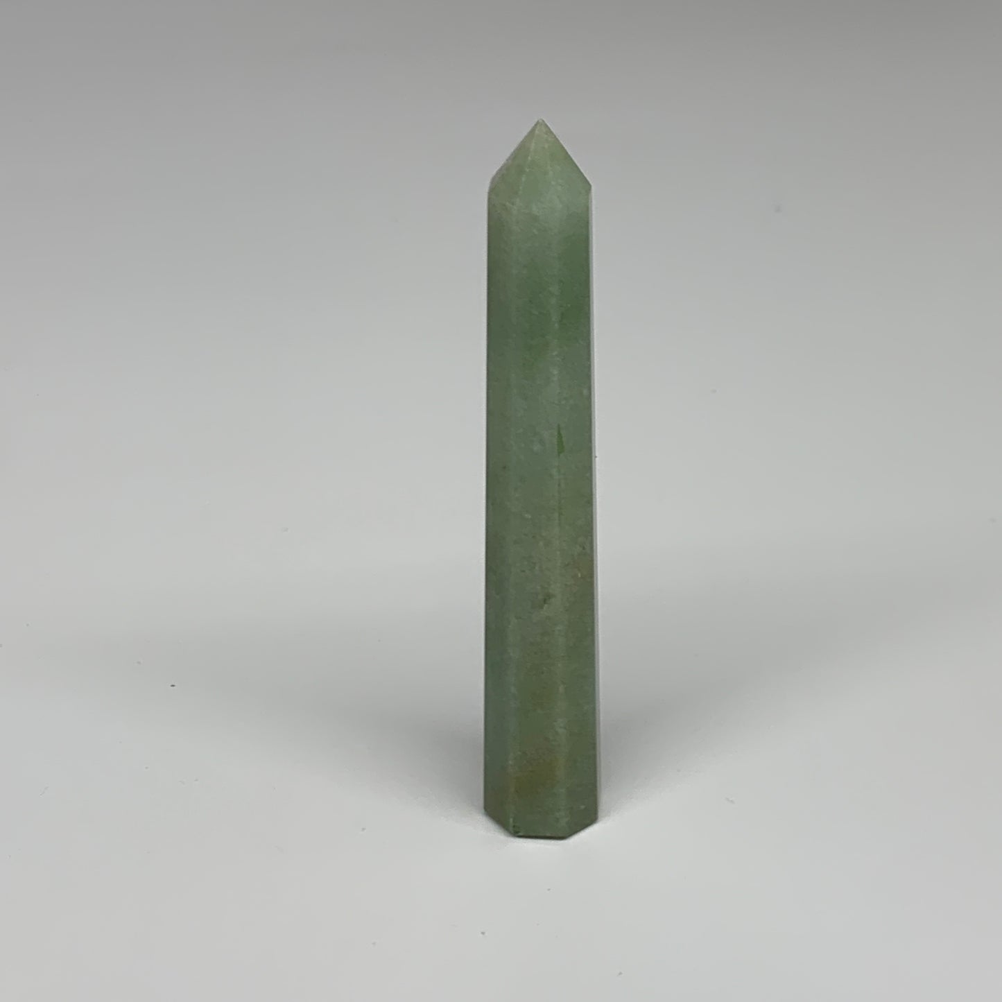 70.3g, 4.8"x0.7", Green Aventurine Tower Obelisk Point Crystal @India,B31546