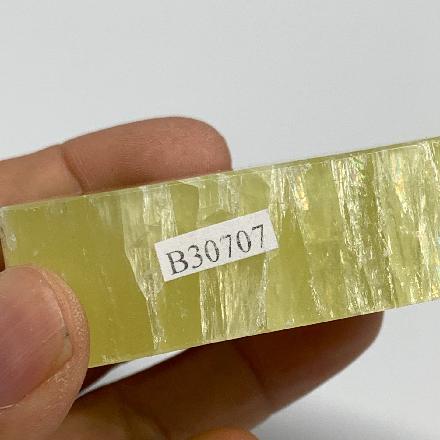 162.5g, 2.7"x1.9"x0.8", Lemon Calcite Cloud Crystal Polished @Pakistan, B30707