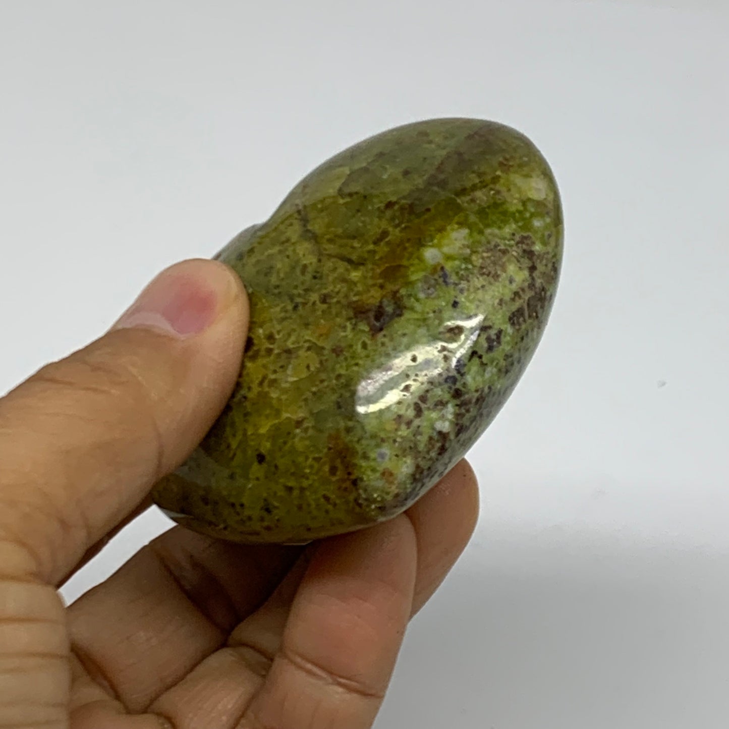 0.28 lbs, 2.3"x2.6"x1.2", Green Opal Heart Polished Gemstone Crystal, B38004