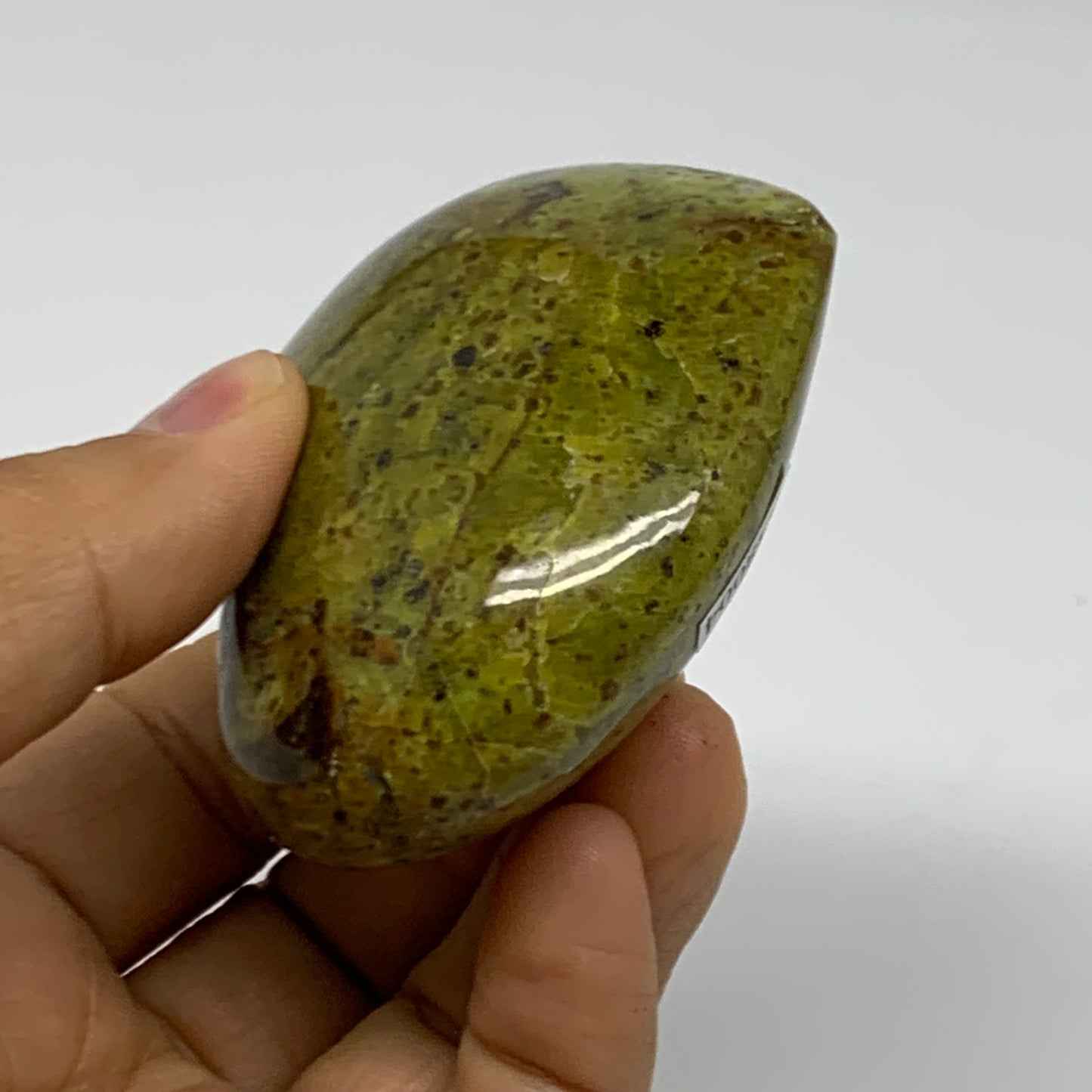 0.28 lbs, 2.3"x2.6"x1.2", Green Opal Heart Polished Gemstone Crystal, B38004