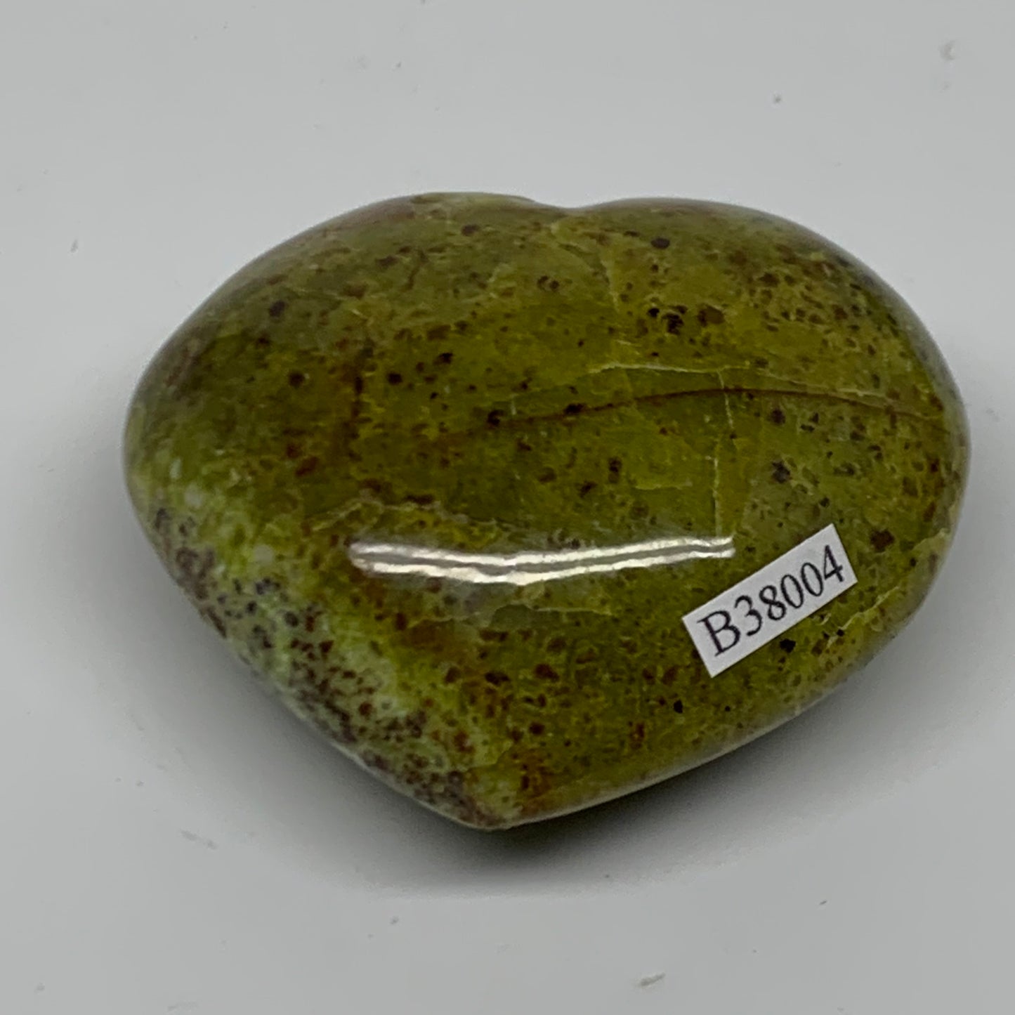 0.28 lbs, 2.3"x2.6"x1.2", Green Opal Heart Polished Gemstone Crystal, B38004