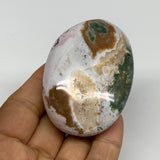 135.5g, 2.6"x1.8"x1.2" Natural Ocean Jasper Palm-Stone Orbicular Jasper, B30709