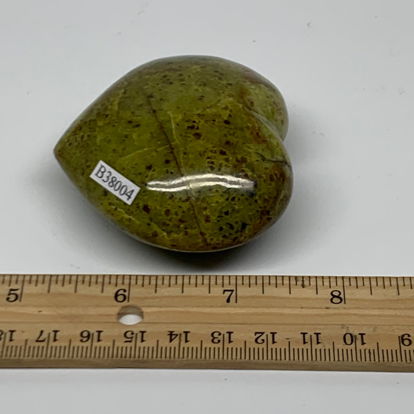 0.28 lbs, 2.3"x2.6"x1.2", Green Opal Heart Polished Gemstone Crystal, B38004