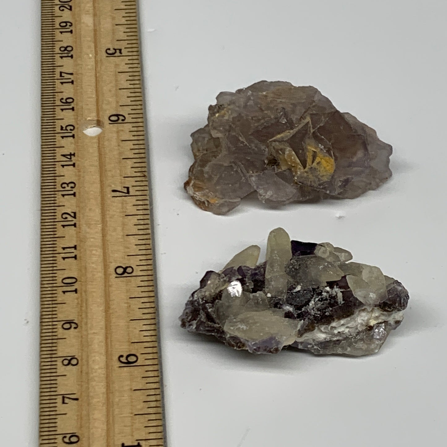 76.9g, 2"-2",2pcs, Purple Fluorite Crystal Mineral Specimen @Pakistan,B27703