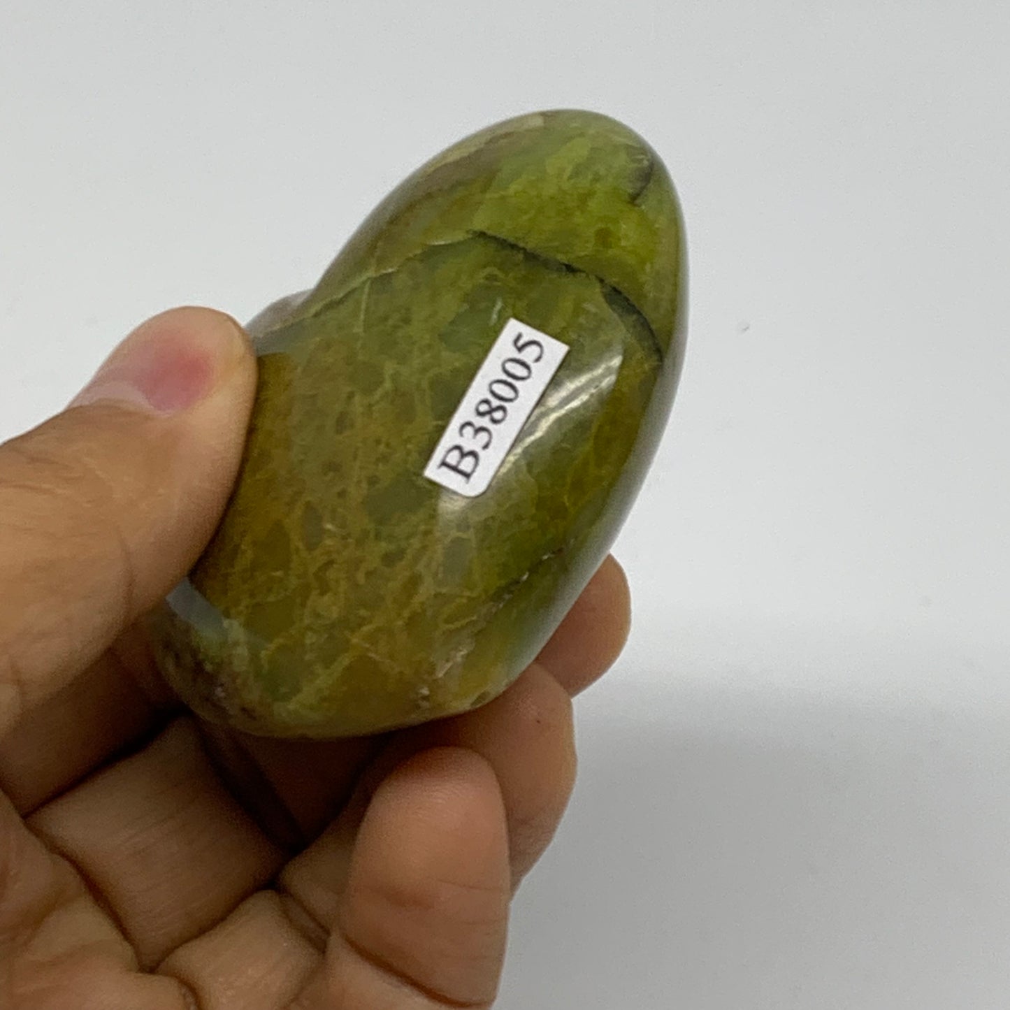 0.23 lbs, 2.2"x2.5"x1.1", Green Opal Heart Polished Gemstone Crystal, B38005