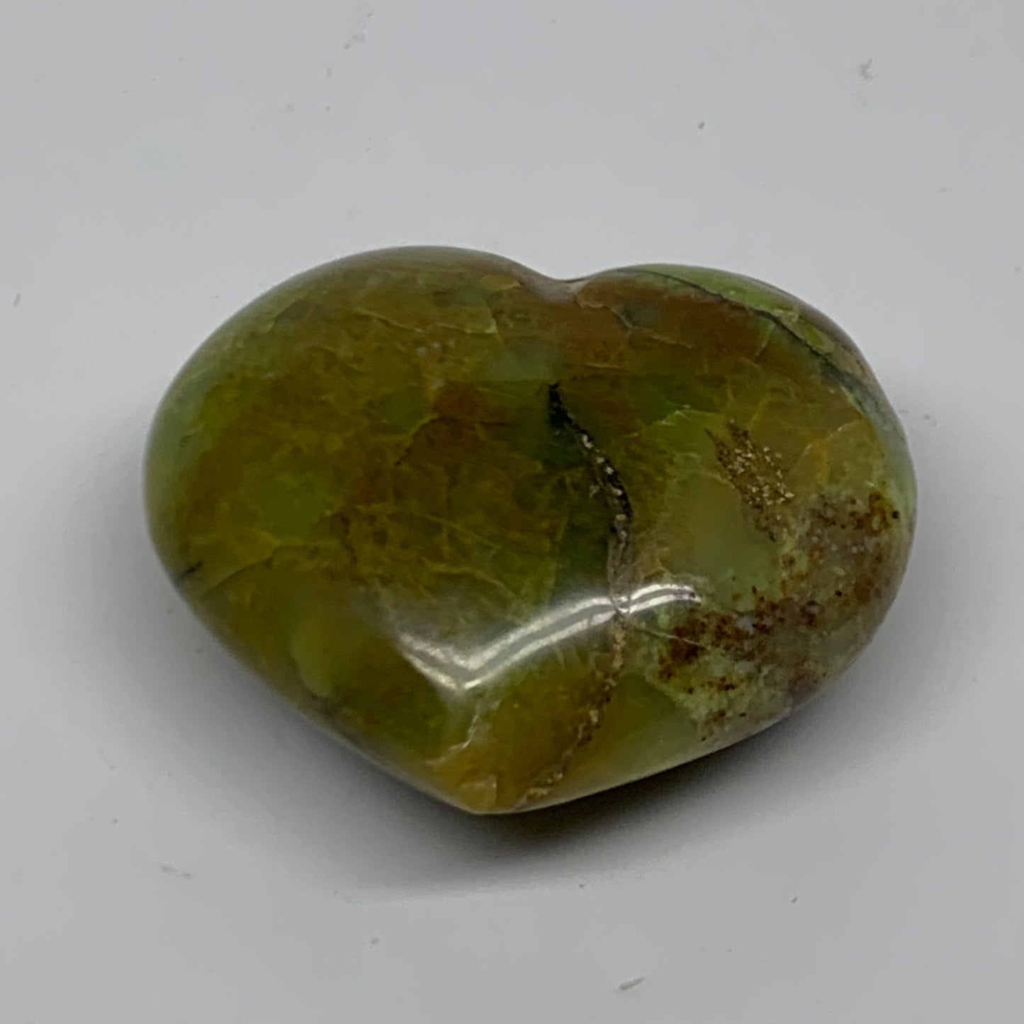 0.23 lbs, 2.2"x2.5"x1.1", Green Opal Heart Polished Gemstone Crystal, B38005