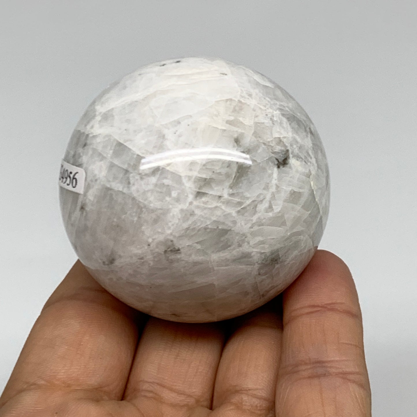 174.2g, 2"(50mm), Natural Rainbow Moonstone Sphere Ball Gemstone, B34956