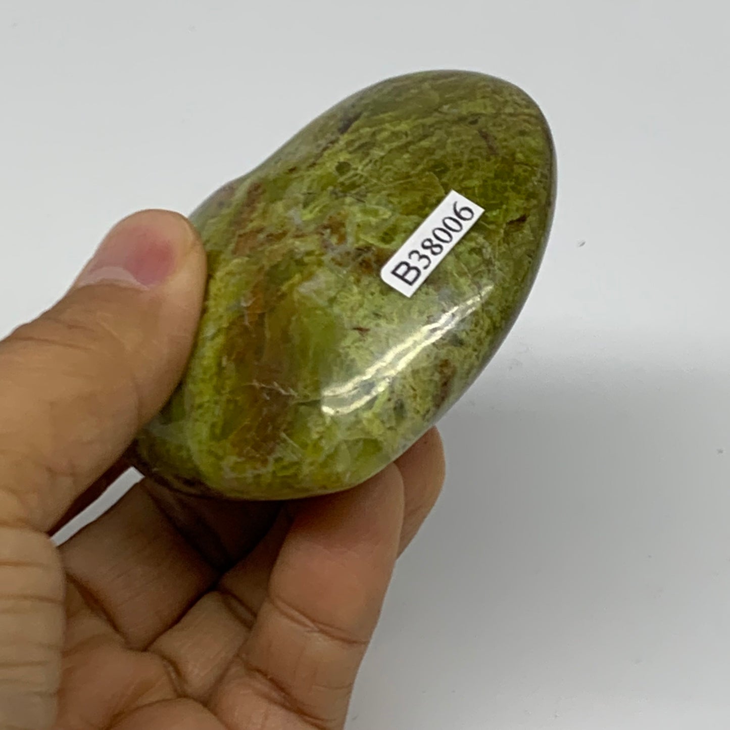 0.30 lbs, 2.4"x2.8"x1.2", Green Opal Heart Polished Gemstone Crystal, B38006