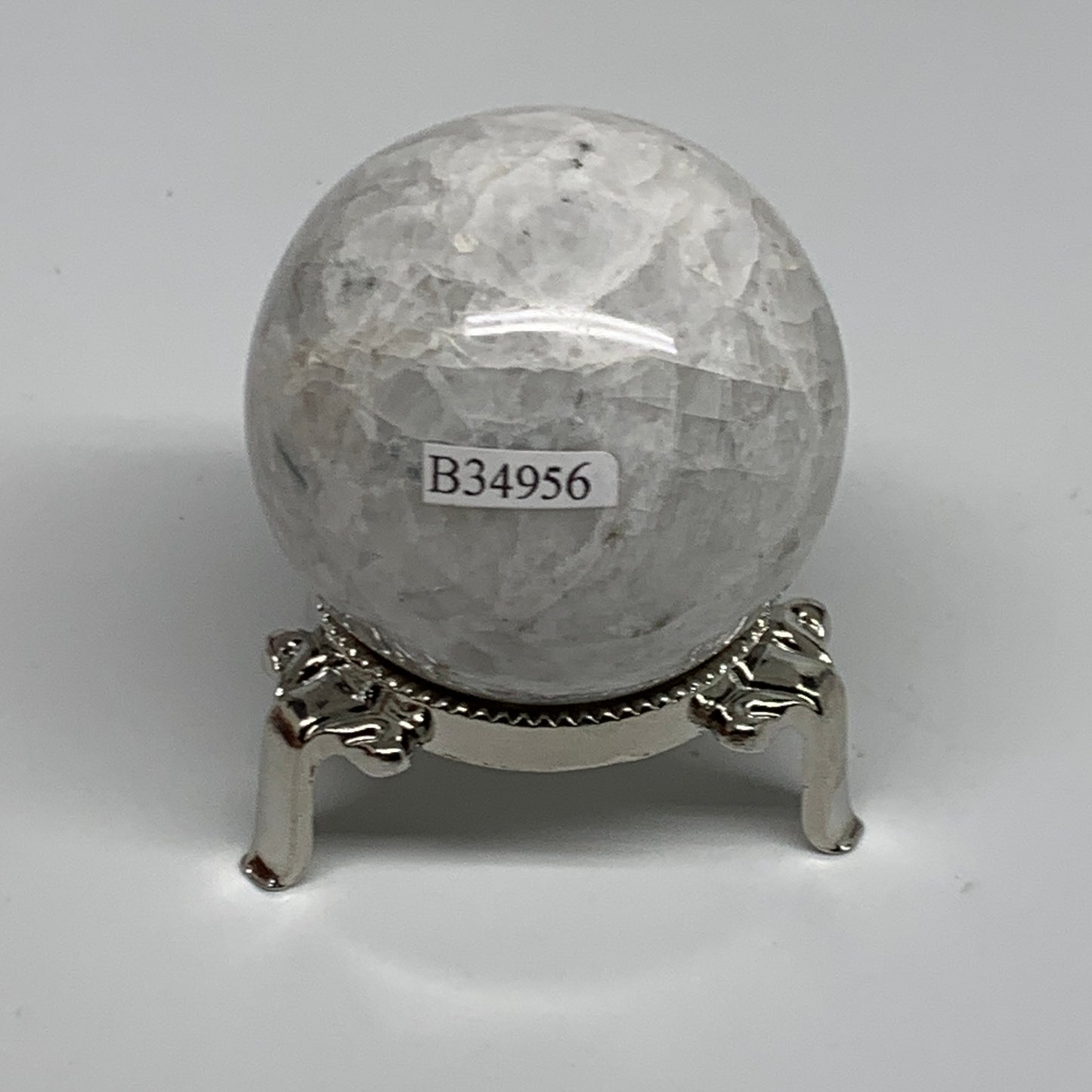 174.2g, 2"(50mm), Natural Rainbow Moonstone Sphere Ball Gemstone, B34956