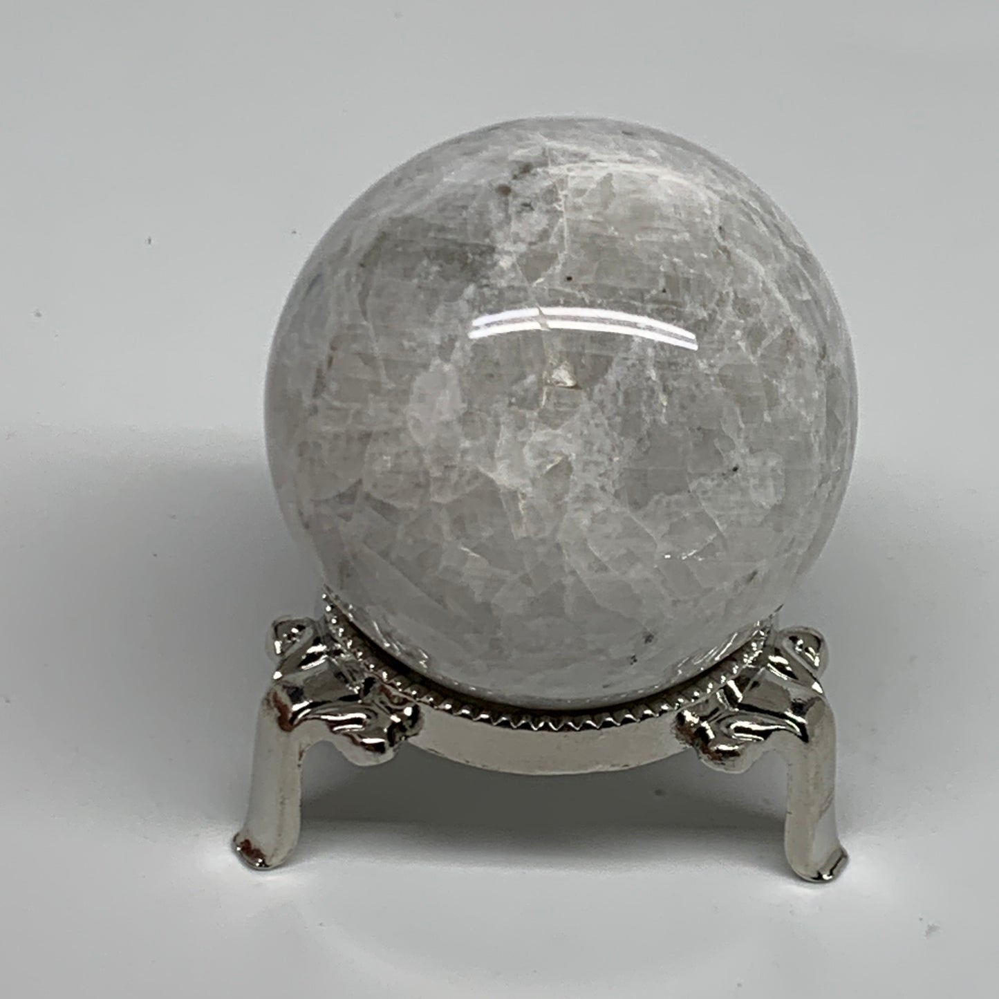 174.2g, 2"(50mm), Natural Rainbow Moonstone Sphere Ball Gemstone, B34956