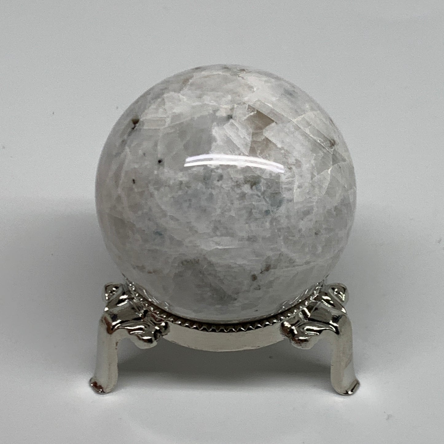 174.2g, 2"(50mm), Natural Rainbow Moonstone Sphere Ball Gemstone, B34956