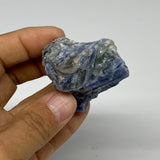 100g, 2.5"x1.8"x1.1", Rough Raw Blue Kyanite Chunk Mineral @Brazil, B32860