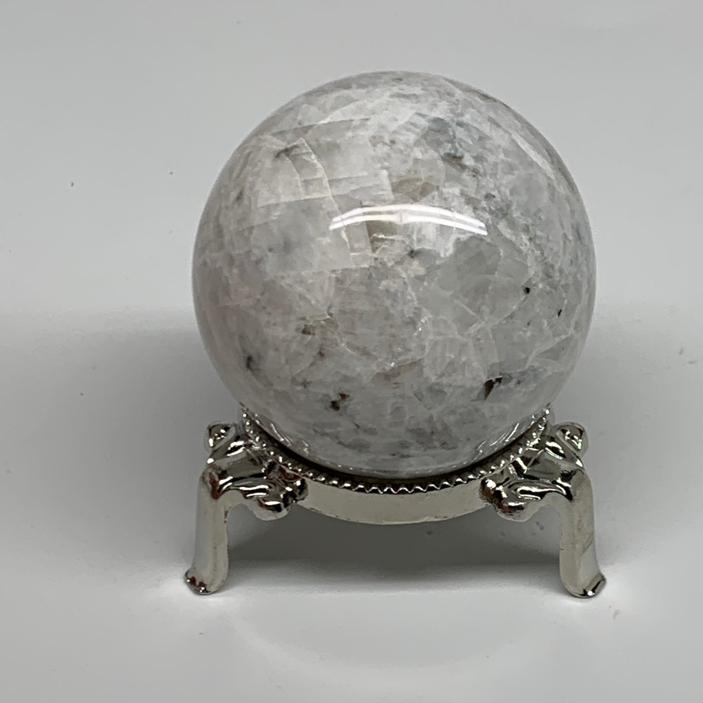 174.2g, 2"(50mm), Natural Rainbow Moonstone Sphere Ball Gemstone, B34956