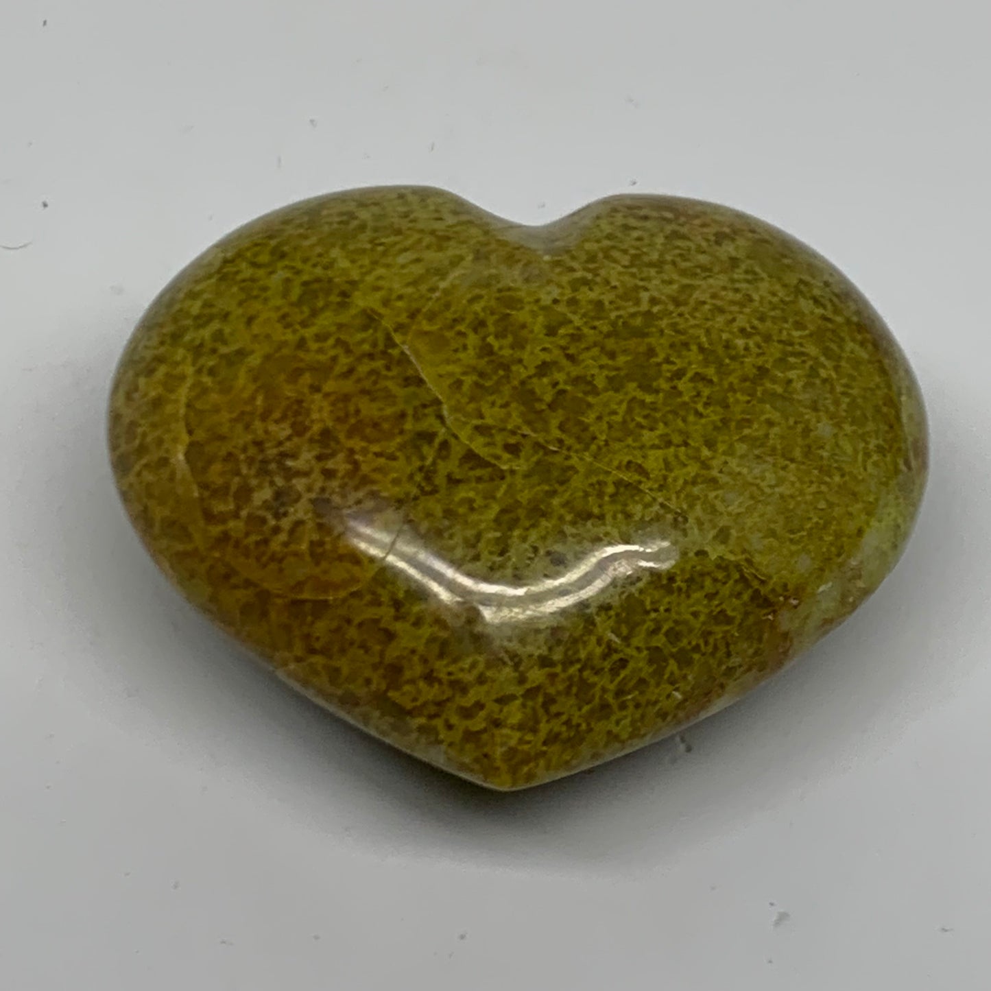 0.31 lbs, 2.4"x2.8"x1.4", Green Opal Heart Polished Gemstone Crystal, B38007