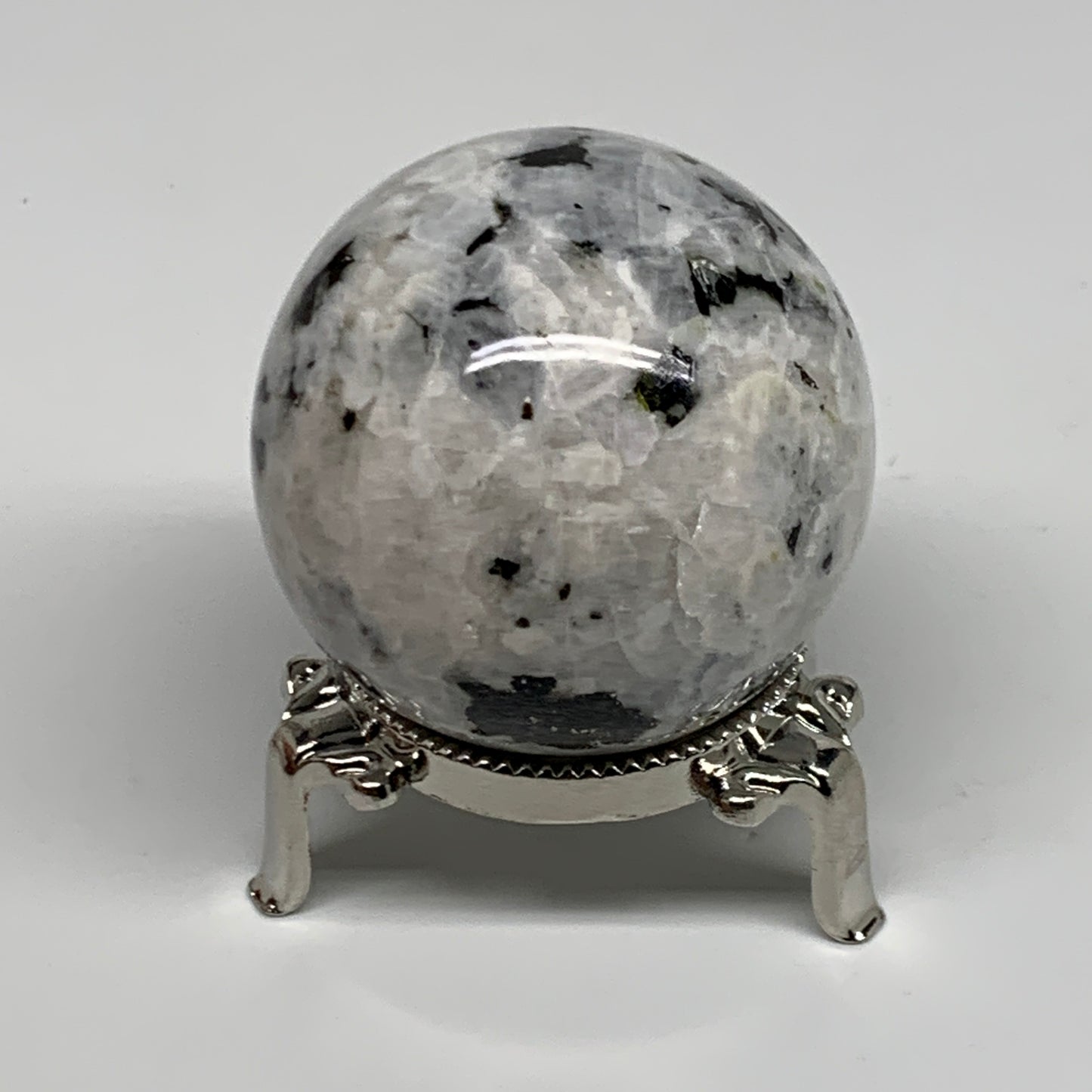 192.7g, 2"(50mm), Natural Rainbow Moonstone Sphere Ball Gemstone, B34957