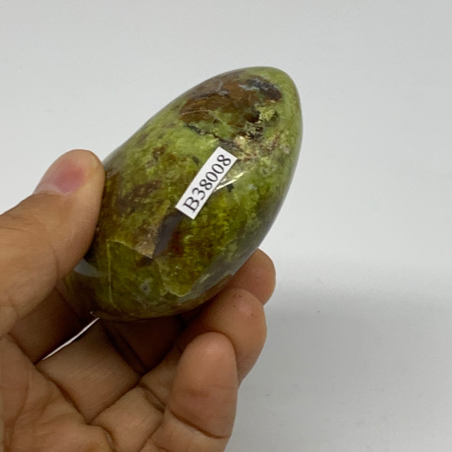 0.30 lbs, 2.2"x2.7"x1.3", Green Opal Heart Polished Gemstone Crystal, B38008