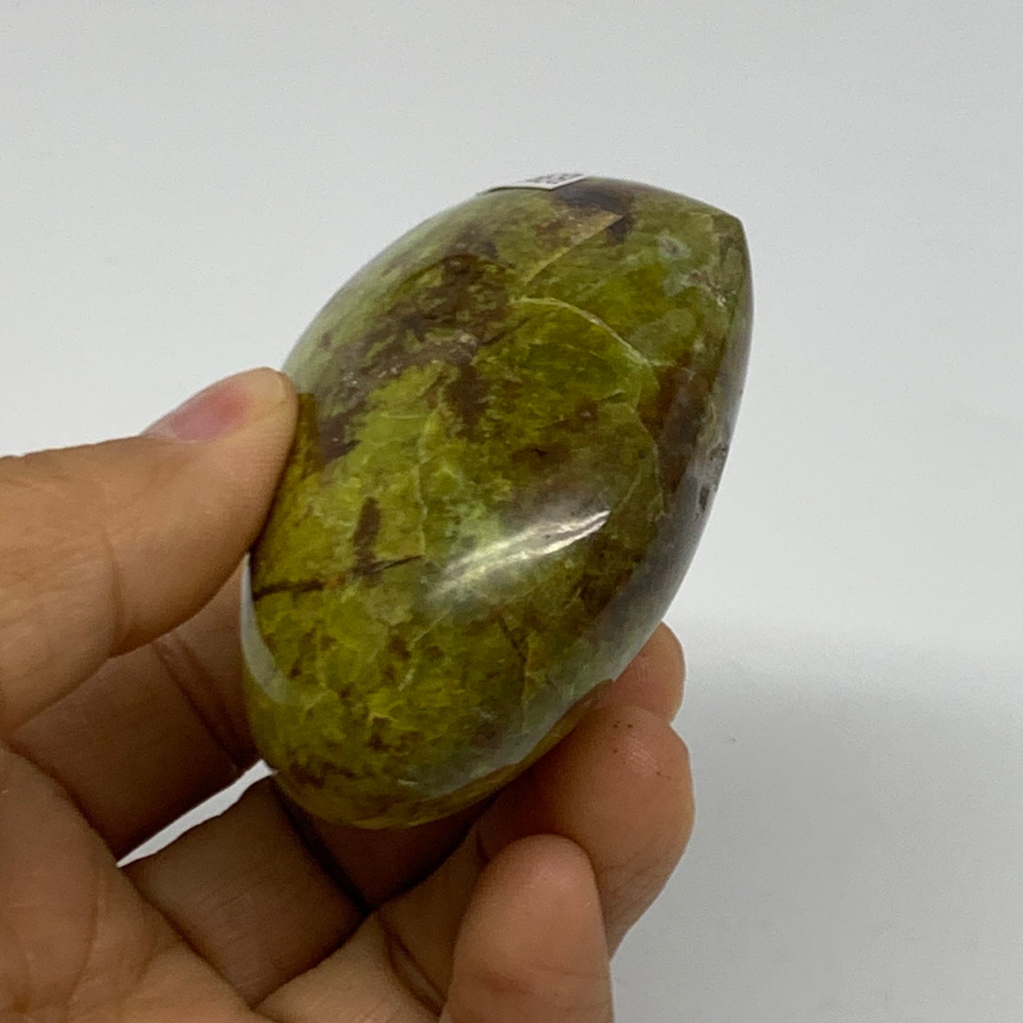 0.30 lbs, 2.2"x2.7"x1.3", Green Opal Heart Polished Gemstone Crystal, B38008