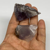 73.1g,1.6"-2",2pcs, Purple Fluorite Crystal Mineral Specimen @Pakistan,B27707