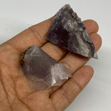 73.1g,1.6"-2",2pcs, Purple Fluorite Crystal Mineral Specimen @Pakistan,B27707