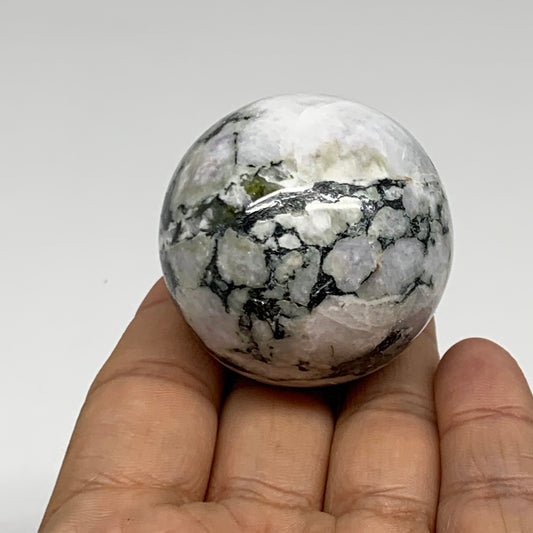 119.9g, 1.7"(43mm), Natural Rainbow Moonstone Sphere Ball Gemstone, B34960