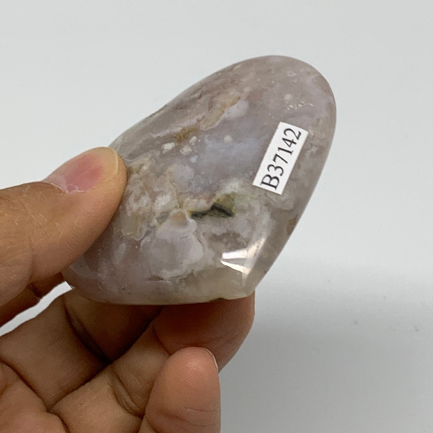 0.20 lbs, 2.3"x2.5"x0.8", Cherry Blossom Flower Agate Heart Crystal, B37142