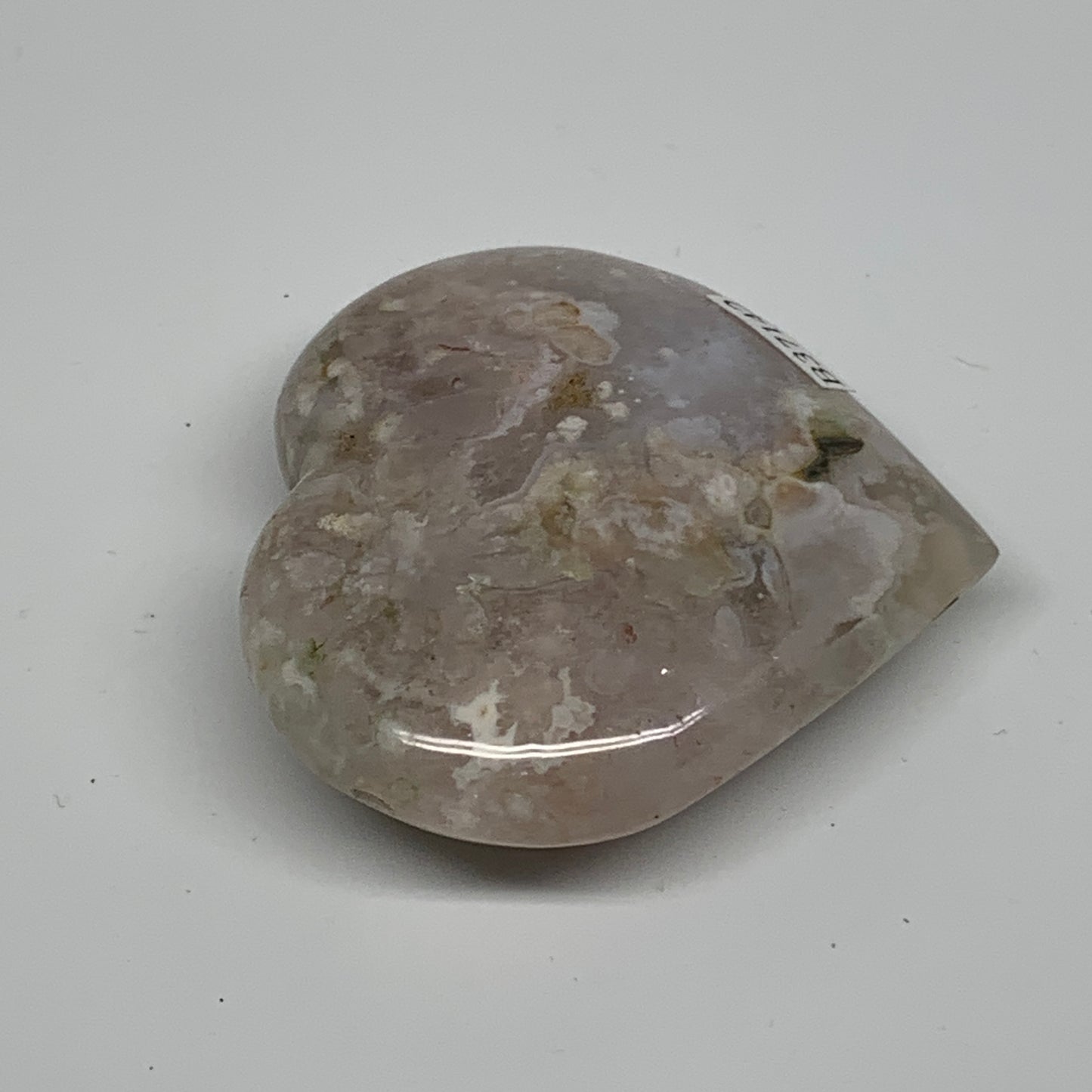 0.20 lbs, 2.3"x2.5"x0.8", Cherry Blossom Flower Agate Heart Crystal, B37142