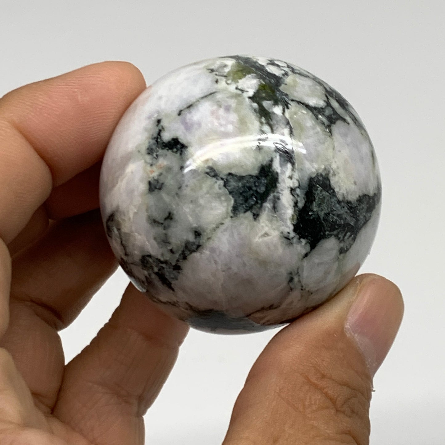 119.9g, 1.7"(43mm), Natural Rainbow Moonstone Sphere Ball Gemstone, B34960