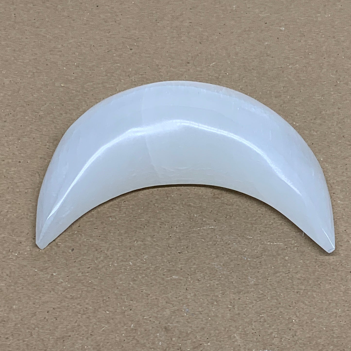 220g, 4.4"x2.2"x1", Selenite Crescent Moon Crystal (Satin Spar), B36271