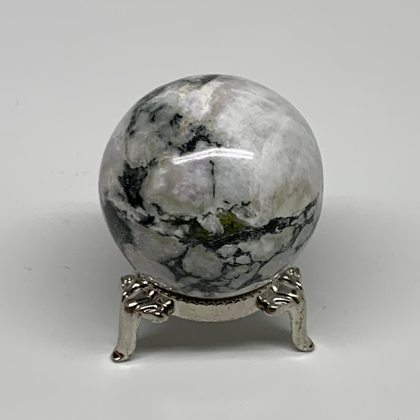 119.9g, 1.7"(43mm), Natural Rainbow Moonstone Sphere Ball Gemstone, B34960