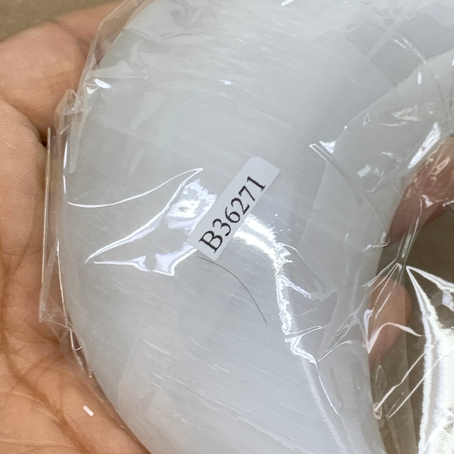 220g, 4.4"x2.2"x1", Selenite Crescent Moon Crystal (Satin Spar), B36271