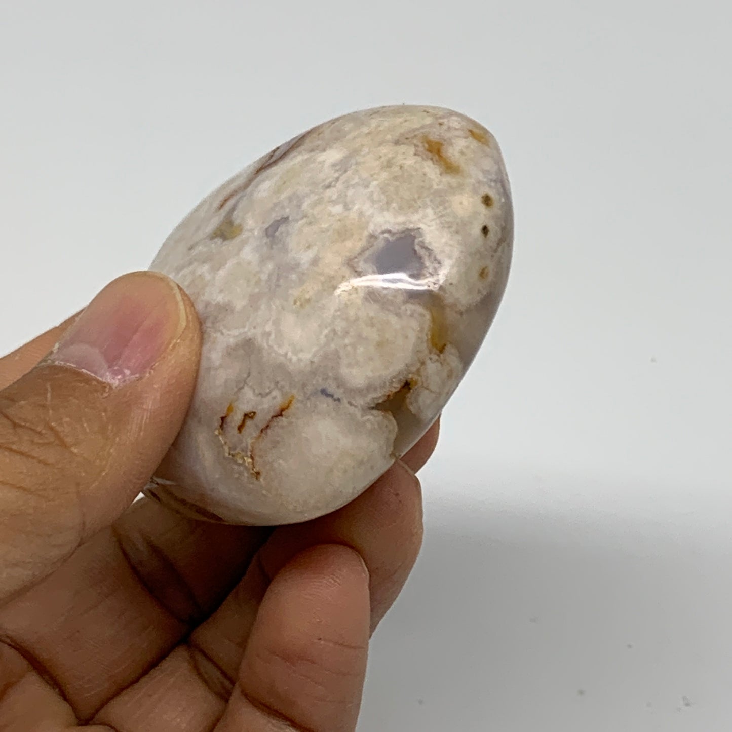 0.25 lbs, 2.1"x2.4"x1.1", Cherry Blossom Flower Agate Heart Crystal, B37141