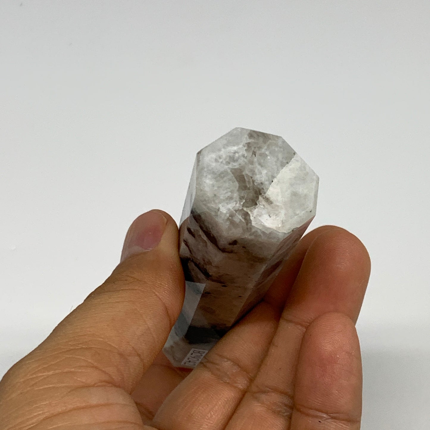 102.4g, 4.1"x0.9", Rainbow Moonstone Tower Obelisk Point Crystal @India, B29242