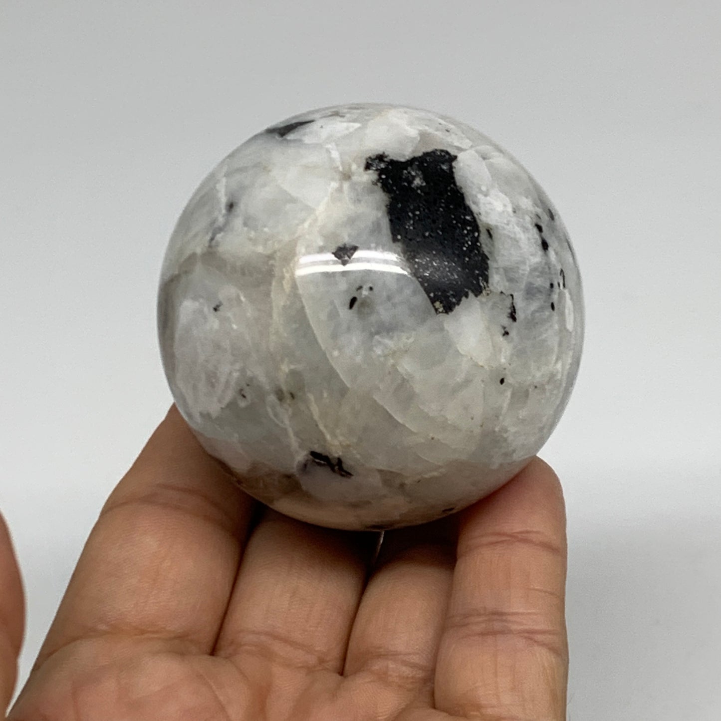 248.6g, 2.2"(56mm), Natural Rainbow Moonstone Sphere Ball Gemstone, B34961