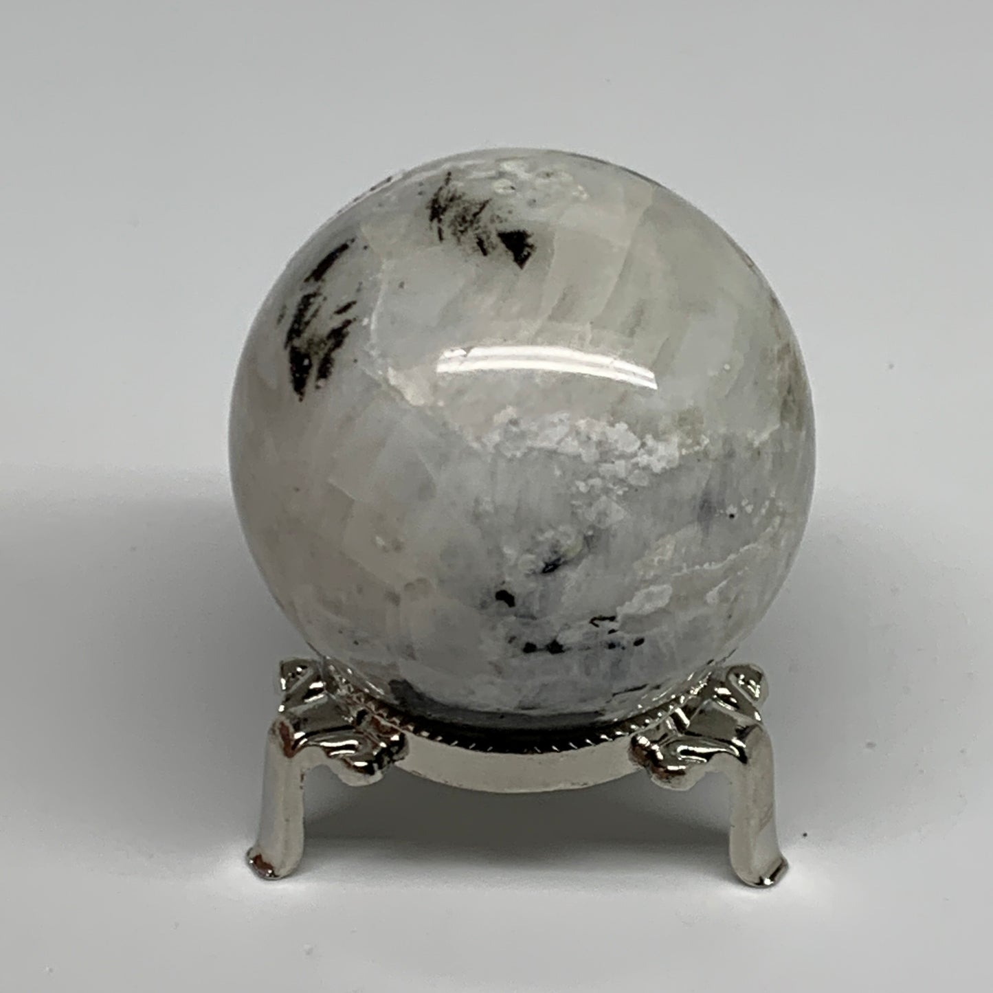 248.6g, 2.2"(56mm), Natural Rainbow Moonstone Sphere Ball Gemstone, B34961